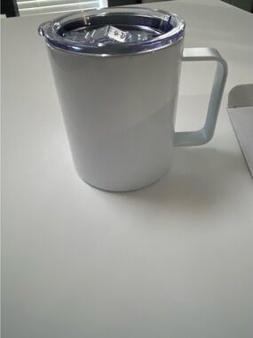 NEW White 12oz Sublimation Blank Travel Mug Stainless Steel with Lid"